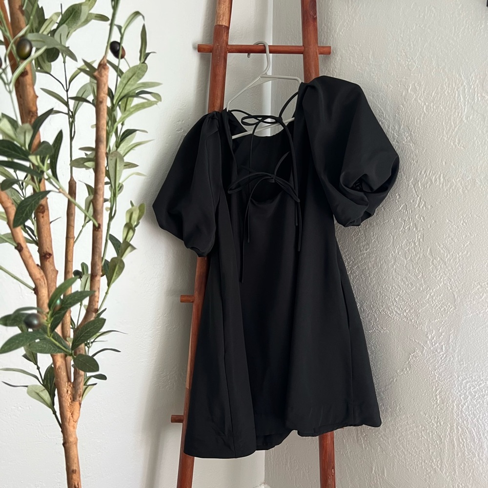 Mini Black Puff Dress - Size S/US4